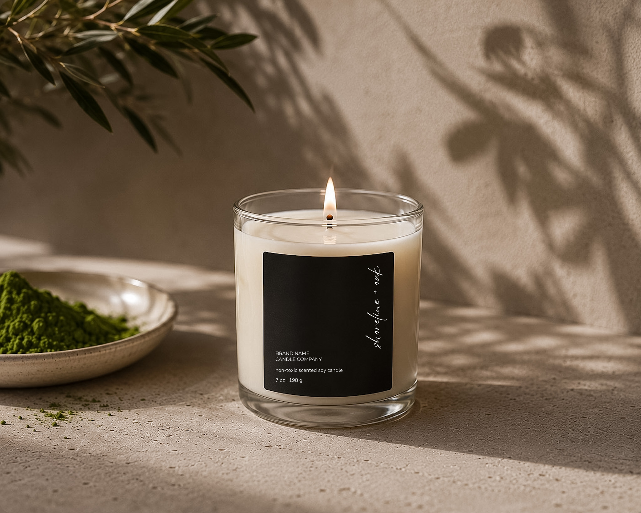 Minimal Candle Label Template | Editable Canva Template