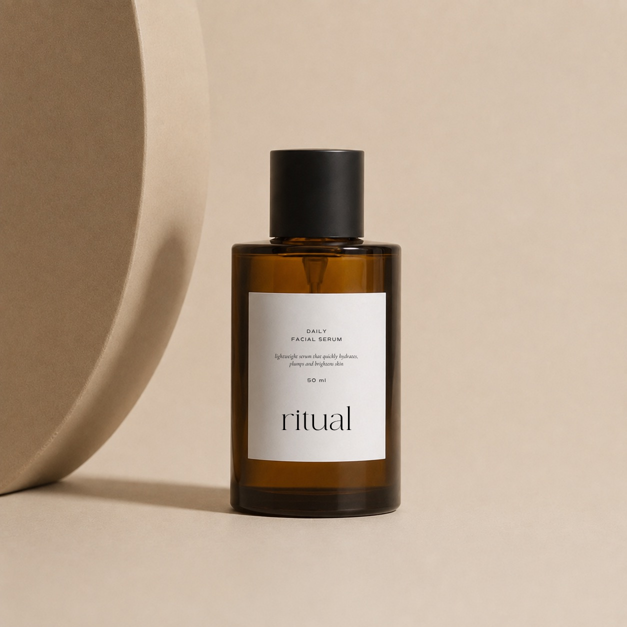 Modern Facial Serum Label Template | Editable Canva Template