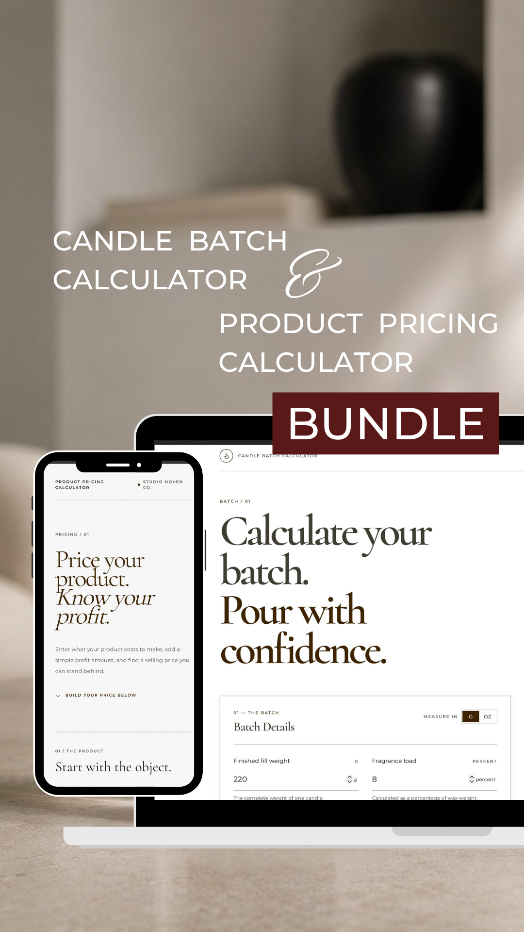 Candle Batch + Product Pricing Calculator Bundle