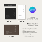 Minimal Candle Label Template | Editable Canva Template