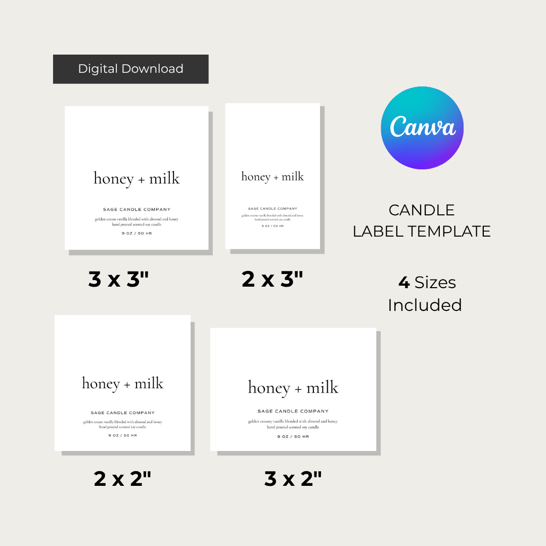 Modern Candle Label Template | Editable Canva Template
