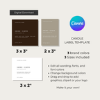 Minimalist Candle Label Template | Editable Canva Template