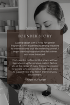 Luceria candle co owner, founders story for Luceria.