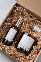 candle and spray bundle gift box with Kraft shredded paper and matches